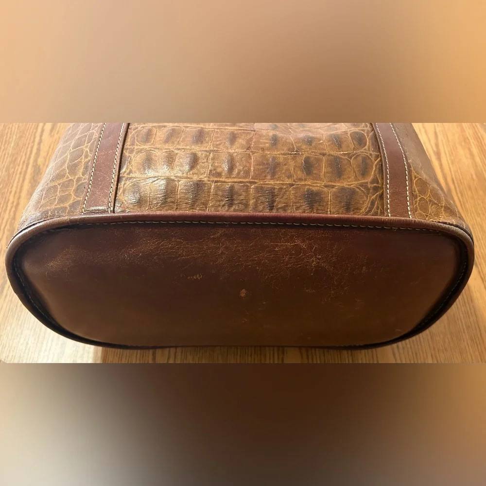 Brahmin Convertible Croc Embossed Tote/Bucket Bag - Vintage - Picture 8 of 12